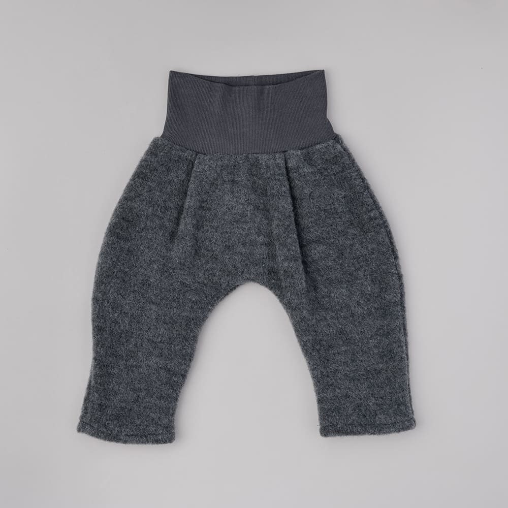 Babyhose aus 100% Bio-Merinofleece in Grey (Gr. 50/56-74/80)