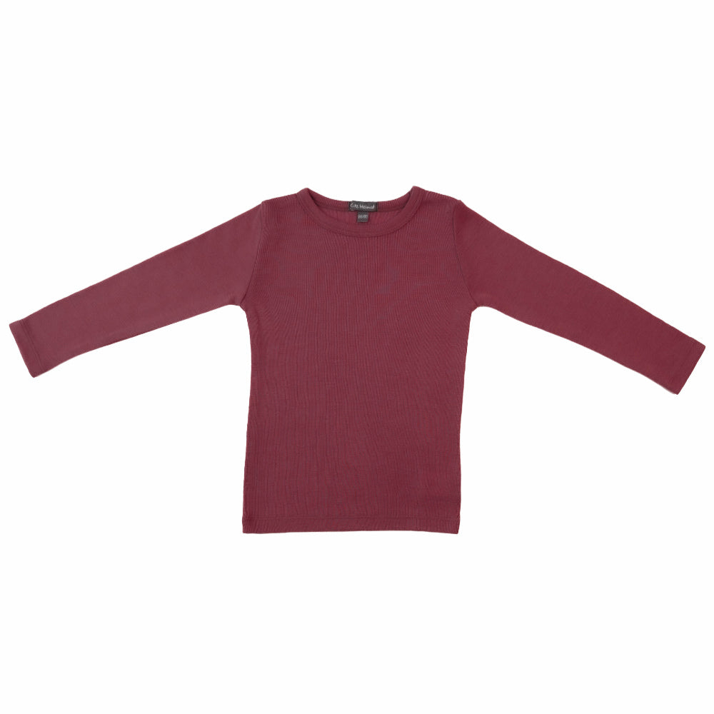 Shirt aus Merino-Schurwolle für Kinder in Dusty Berry