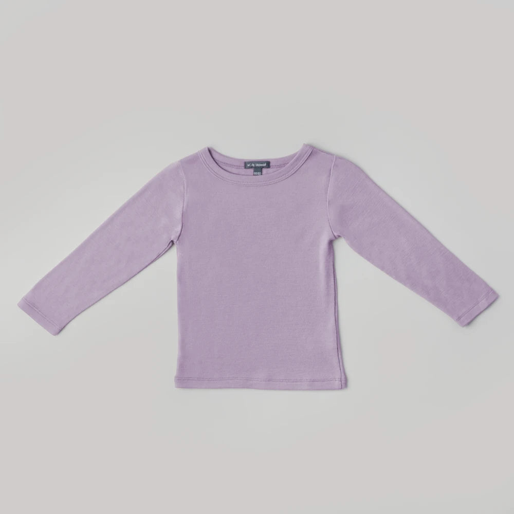 Shirt aus Bio-Merino-Schurwolle in Lavender, Vorderansicht
