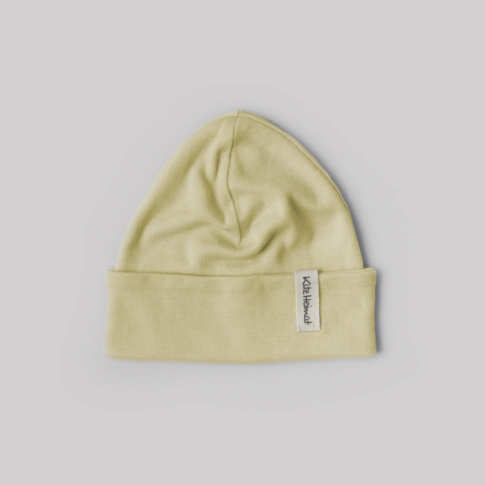Beanie MIA aus Bio-Merino-Schurwolle in Butter Yellow, Vorderansicht