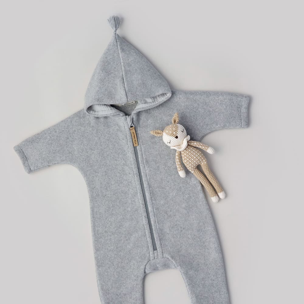 Overall - Light Grey/Light Grey aus Bio-Baumwollfleece