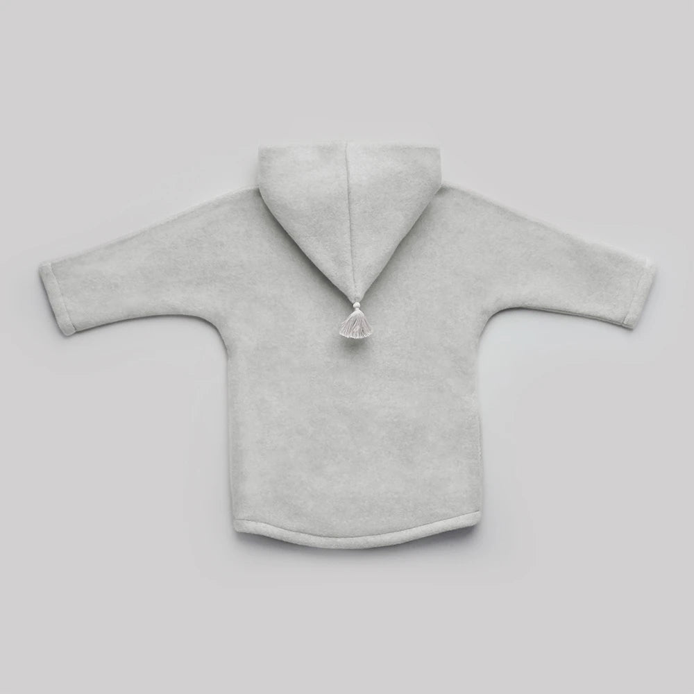 Jacke - Soft Grey/Milk aus Bio-Baumwollfleece