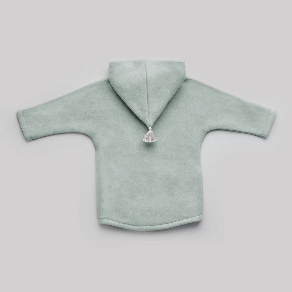 Jacke - Soft Mint/Milk aus Bio-Baumwollfleece