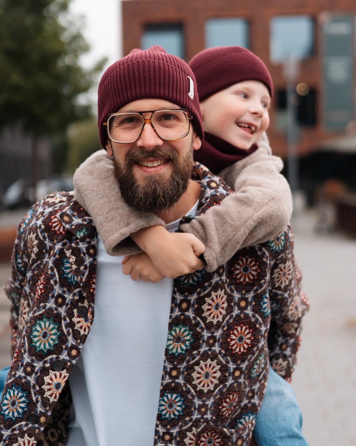 Merino Strick Beanie Adult - Burgundy