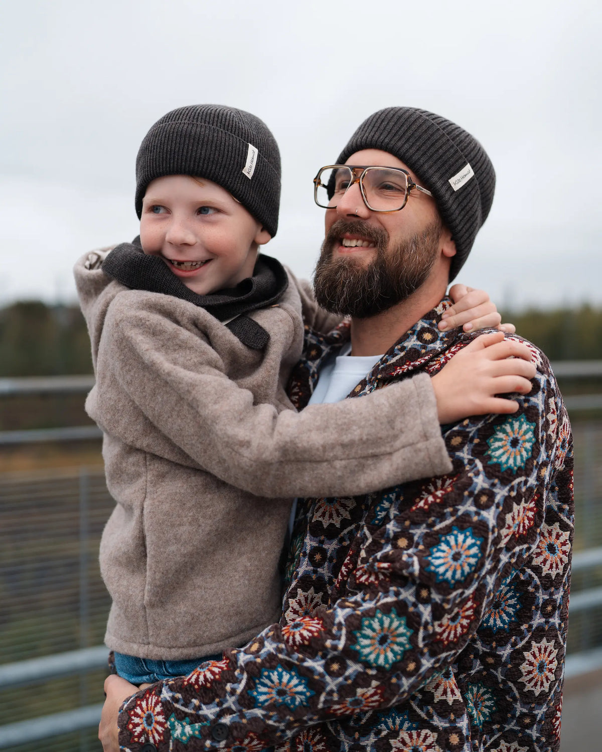 Wollfleece Jacke - Greige/Leo