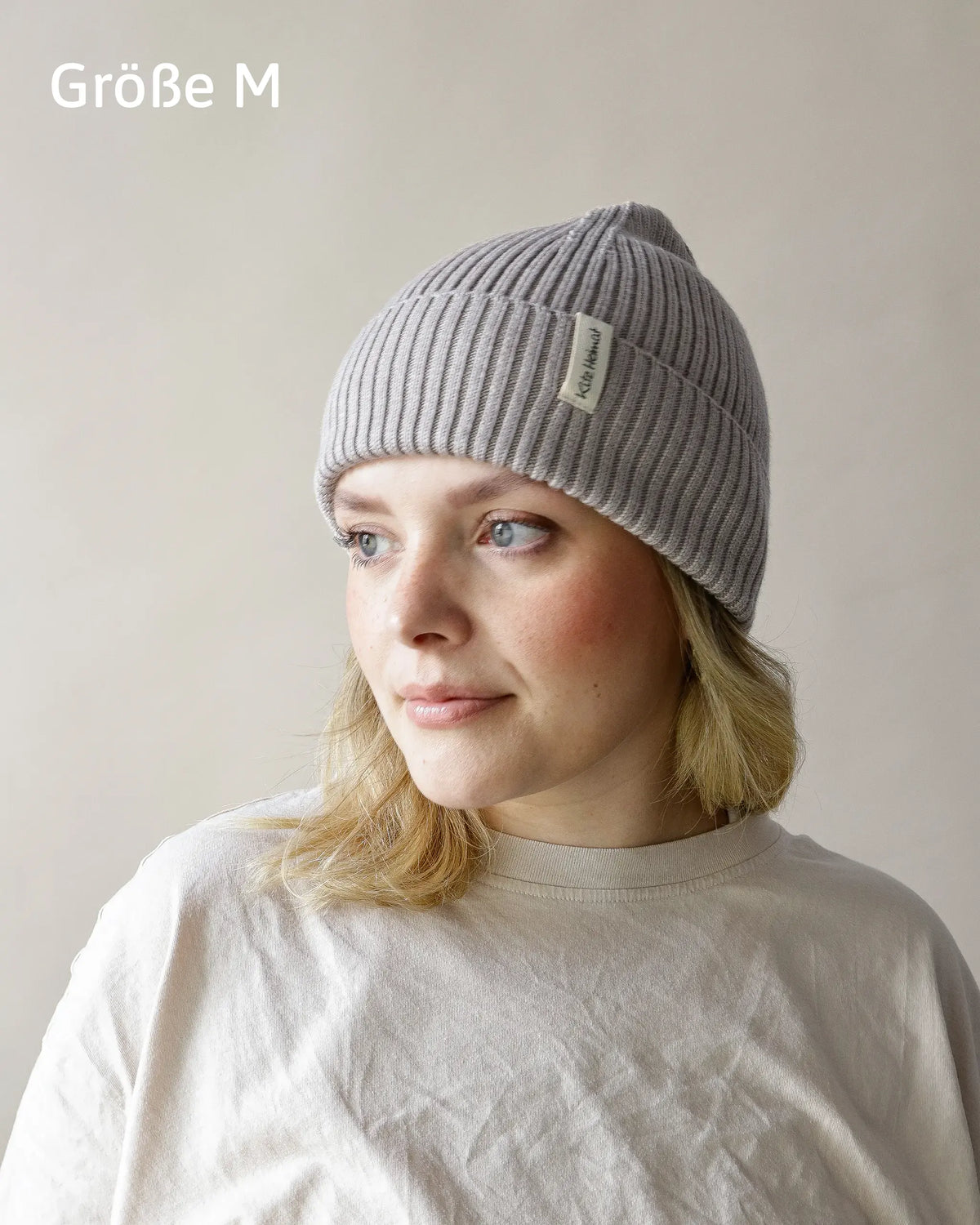 Merino Strick Beanie Adult - Greige