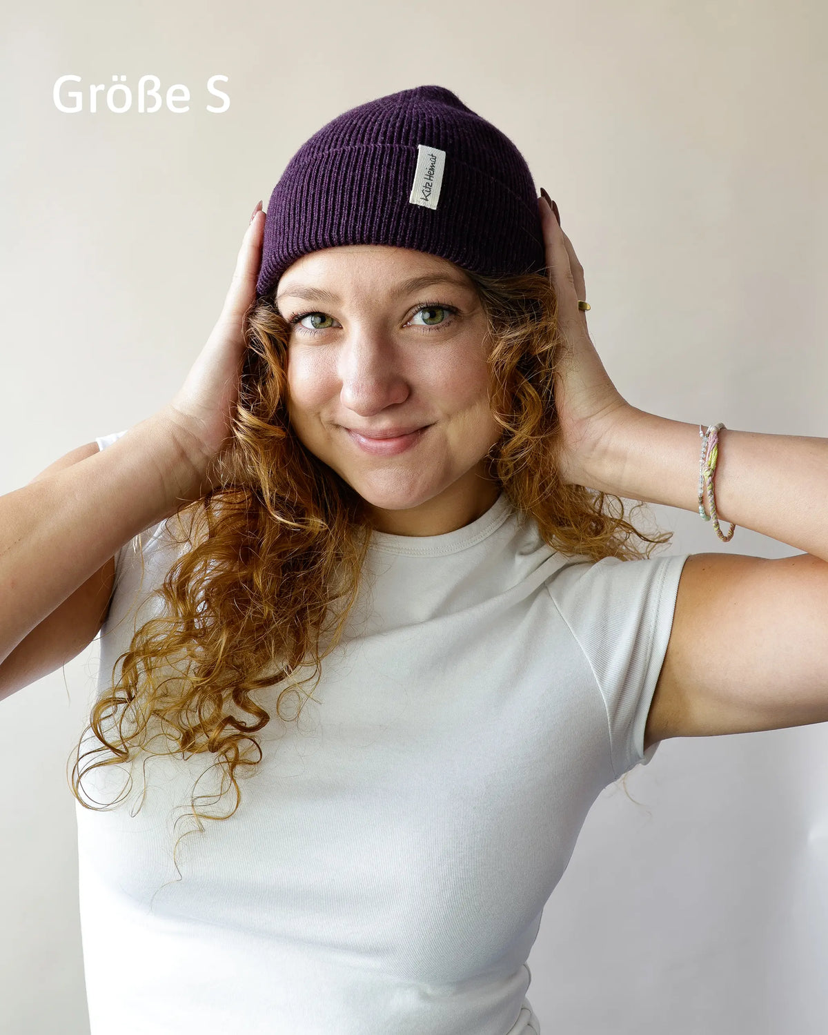 Merino Strick Beanie Adult - Plum