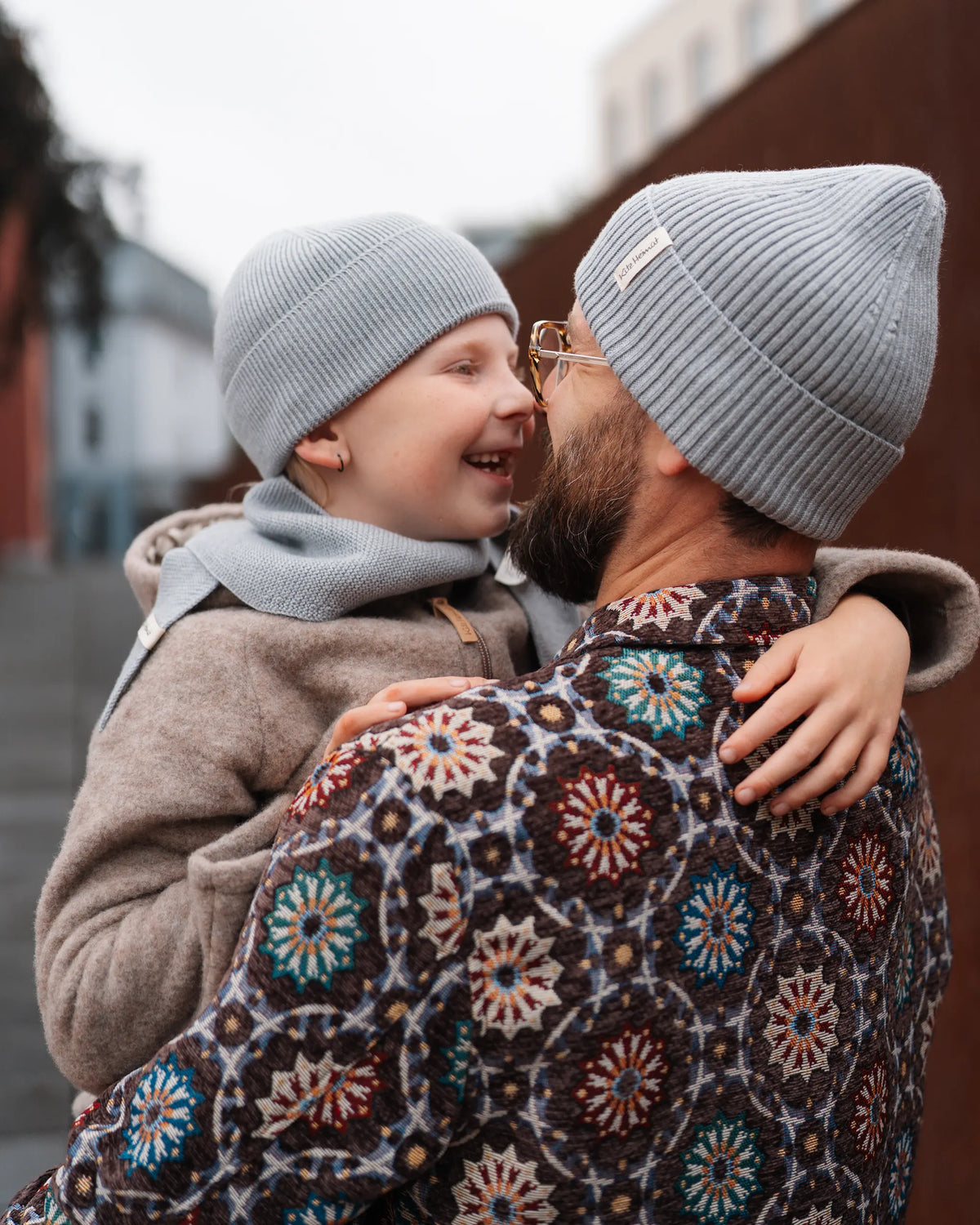 Merino Strick Beanie Adult- Sky Grey