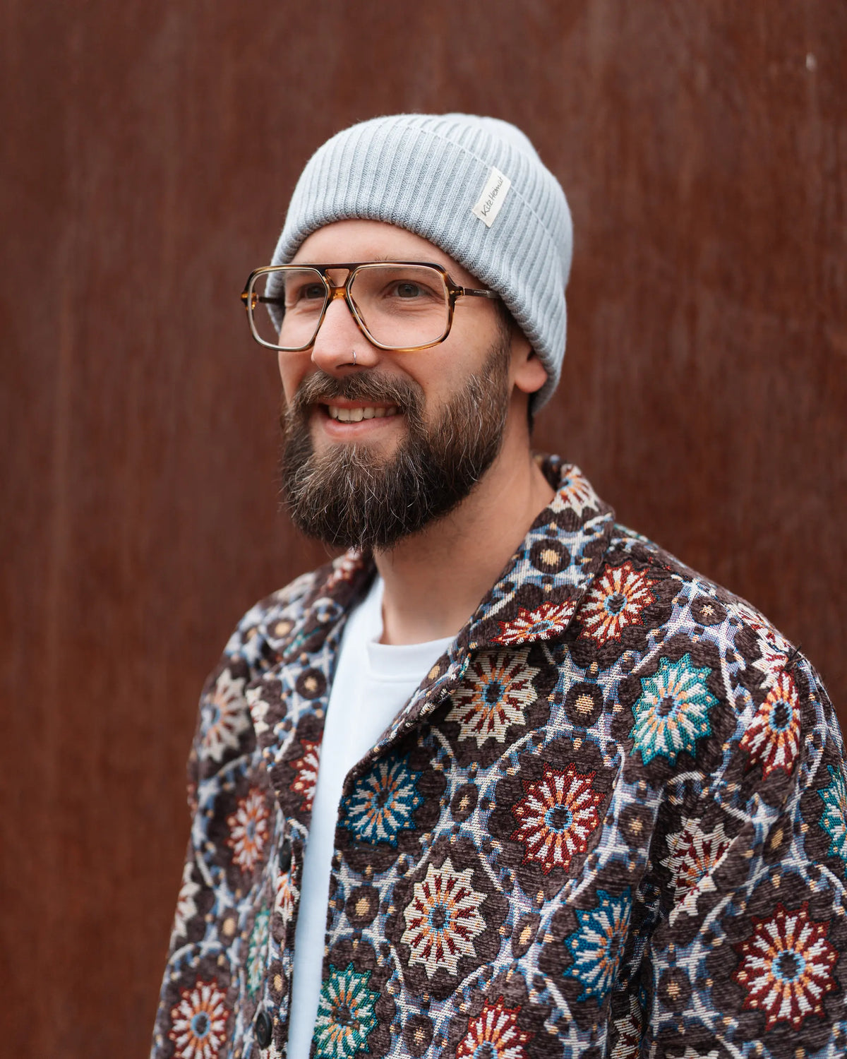 Merino Strick Beanie Adult- Sky Grey