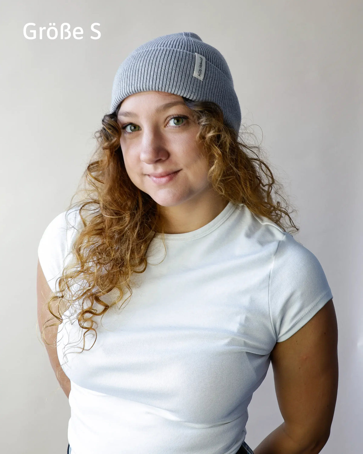 Merino Strick Beanie Adult- Sky Grey