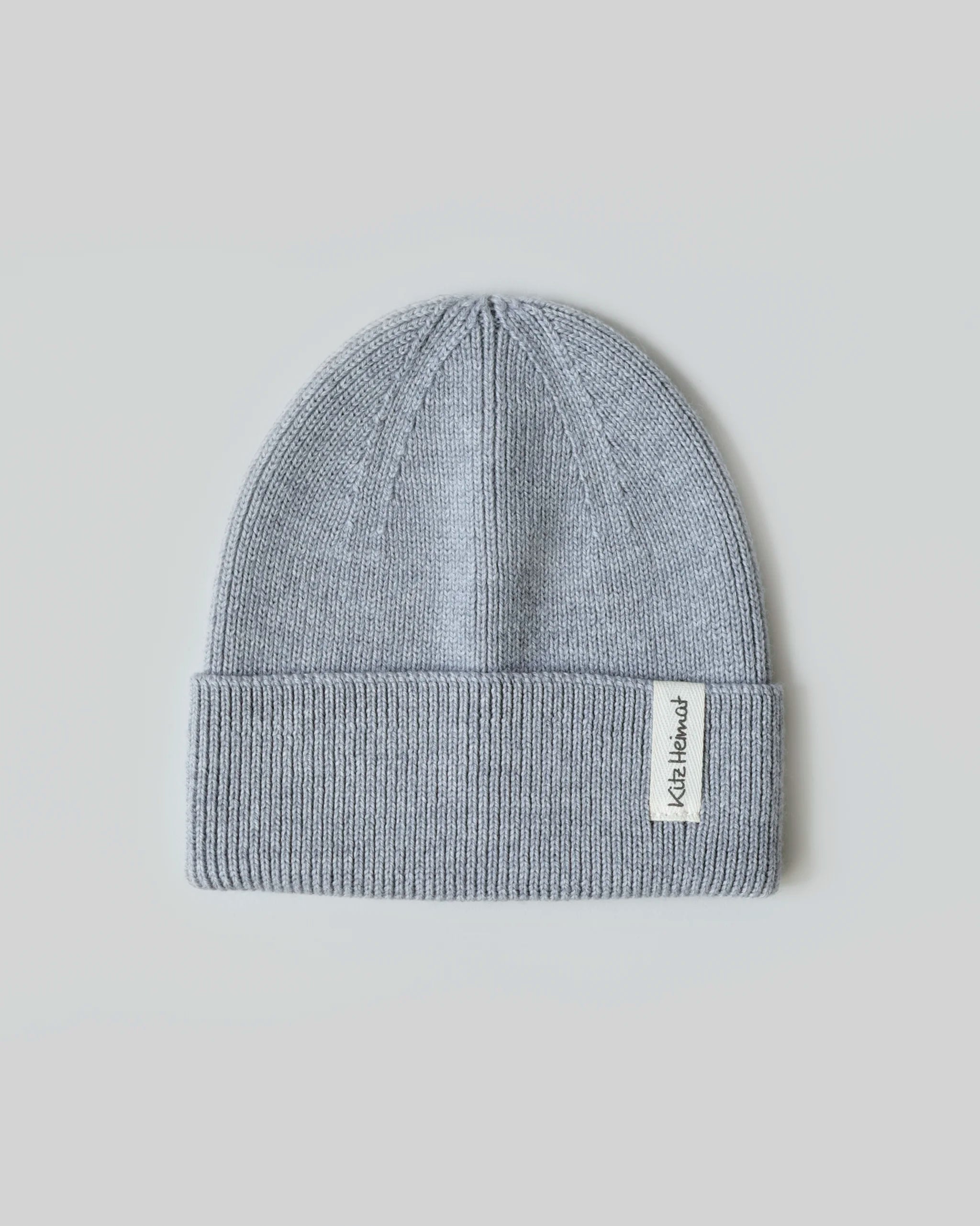 Merino Strick Beanie Kids- Sky Grey
