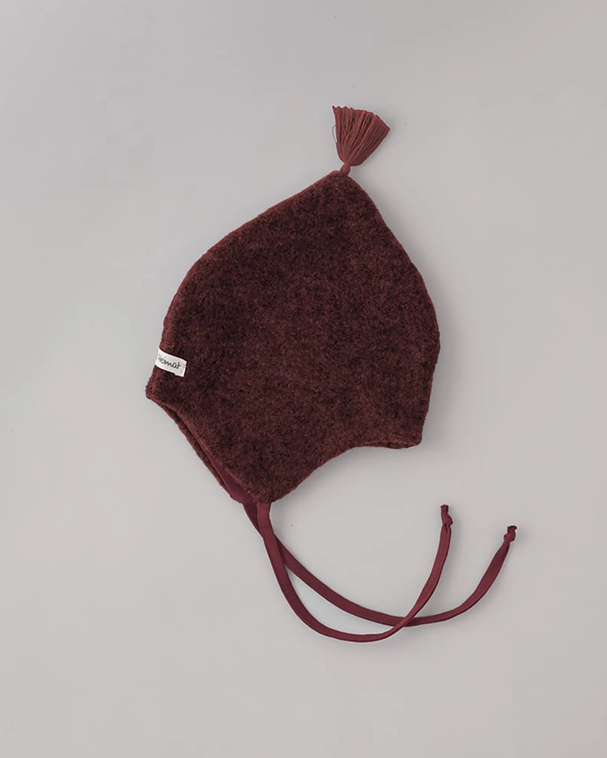 Wollfleece Babymütze - Burgundy/Burgundy