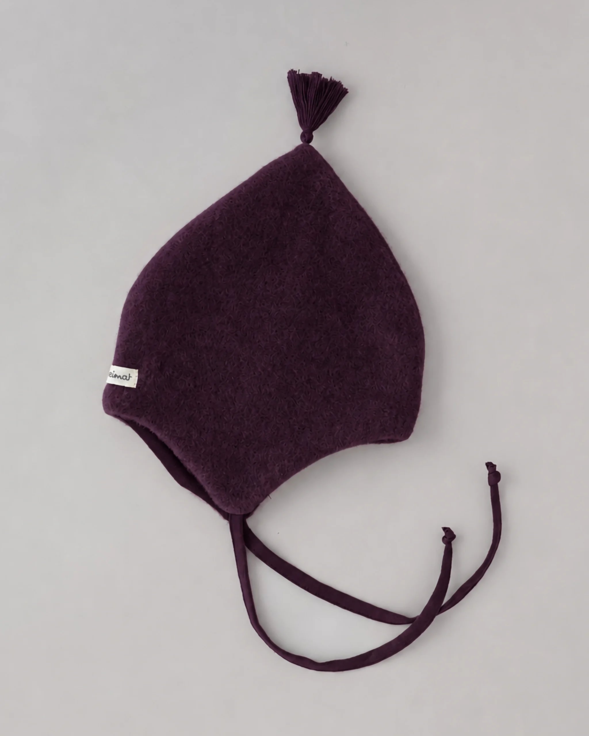 Wollfleece Babymütze - Plum/Light Plum