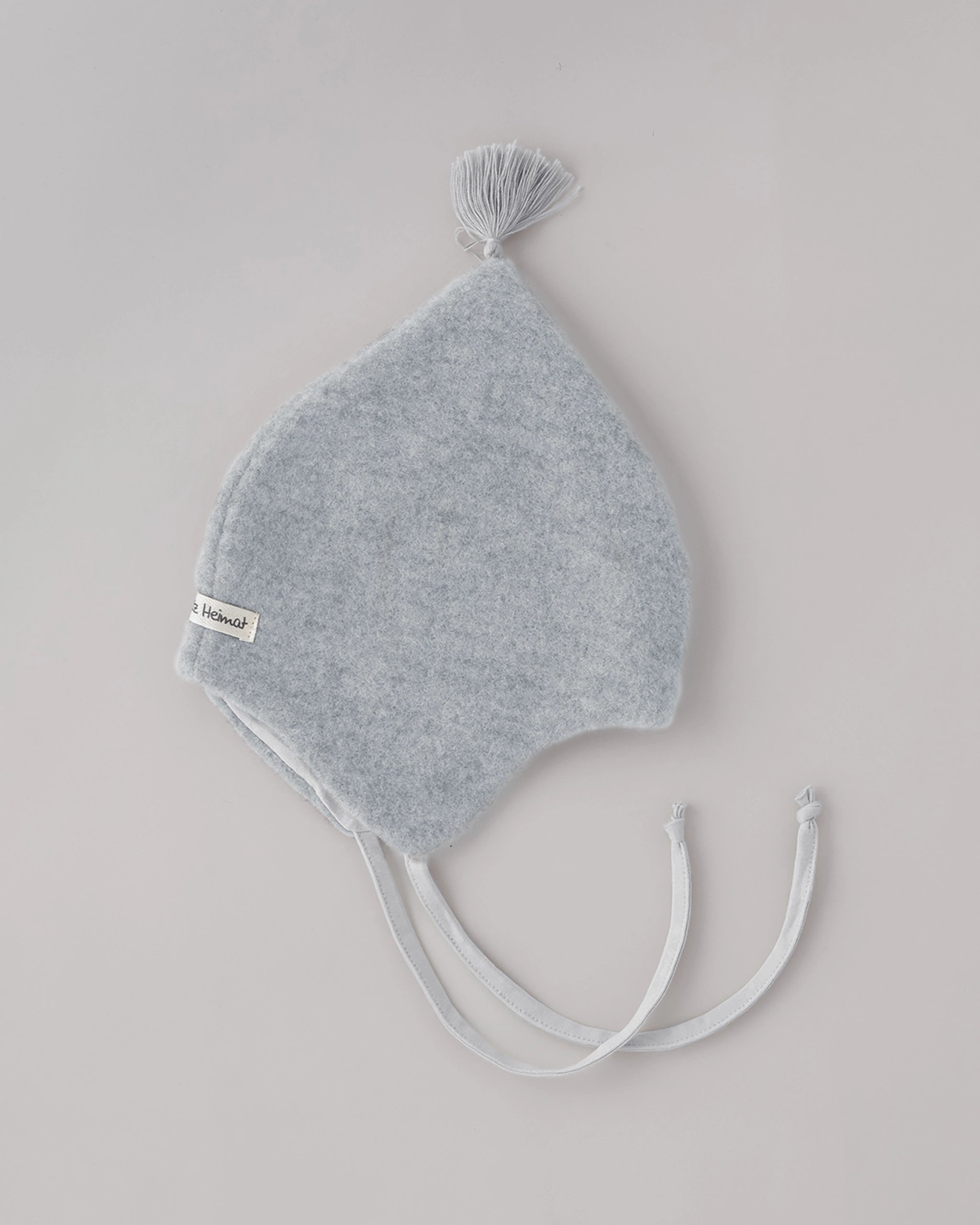 Wollfleece Babymütze - Sky Grey/Grey