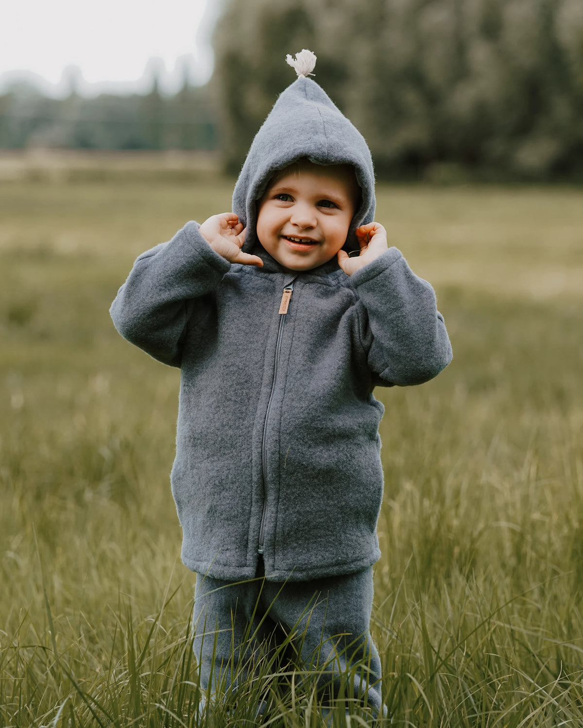 Wollfleece Jacke - Cloudy Blue/Blue