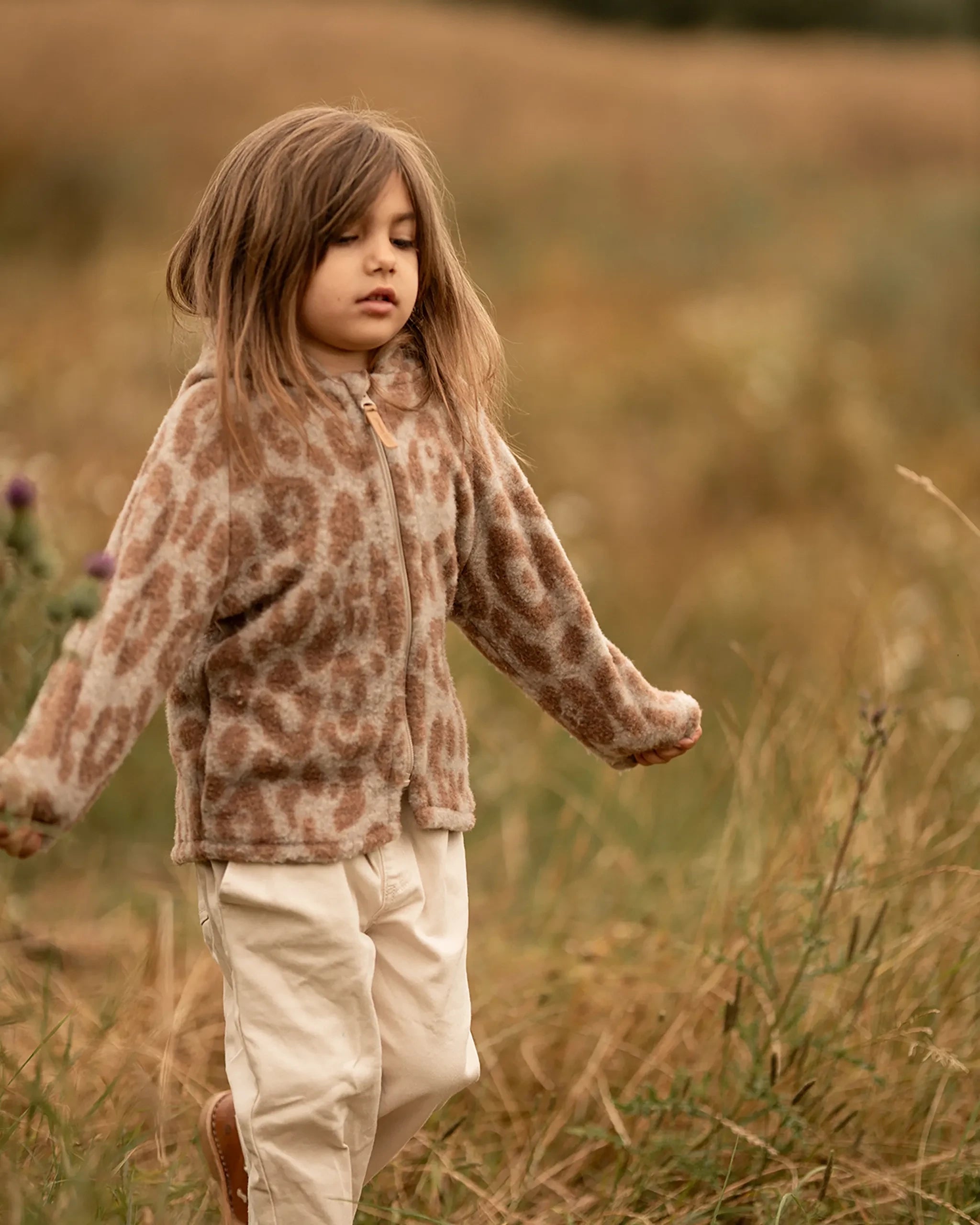 Wollfleece Jacke - Leo Beige