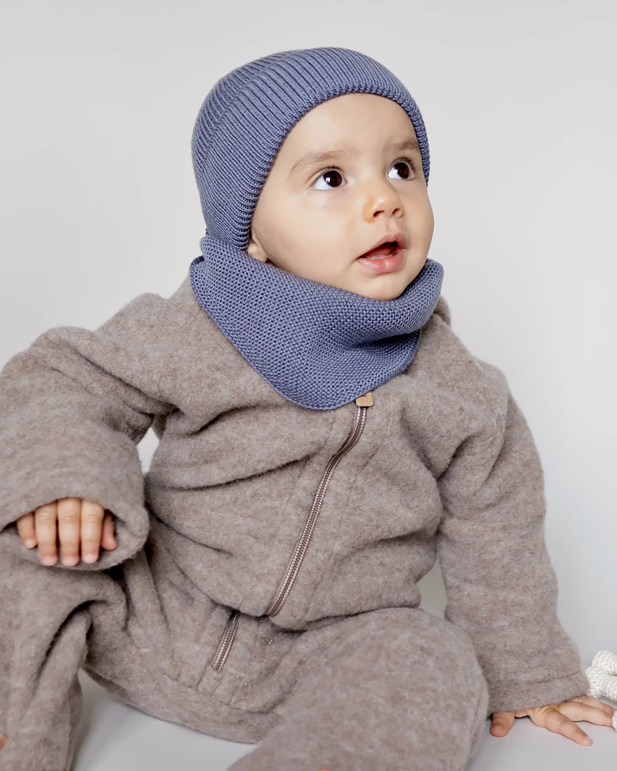 Merino Strick Beanie Kids - Cloudy Blue