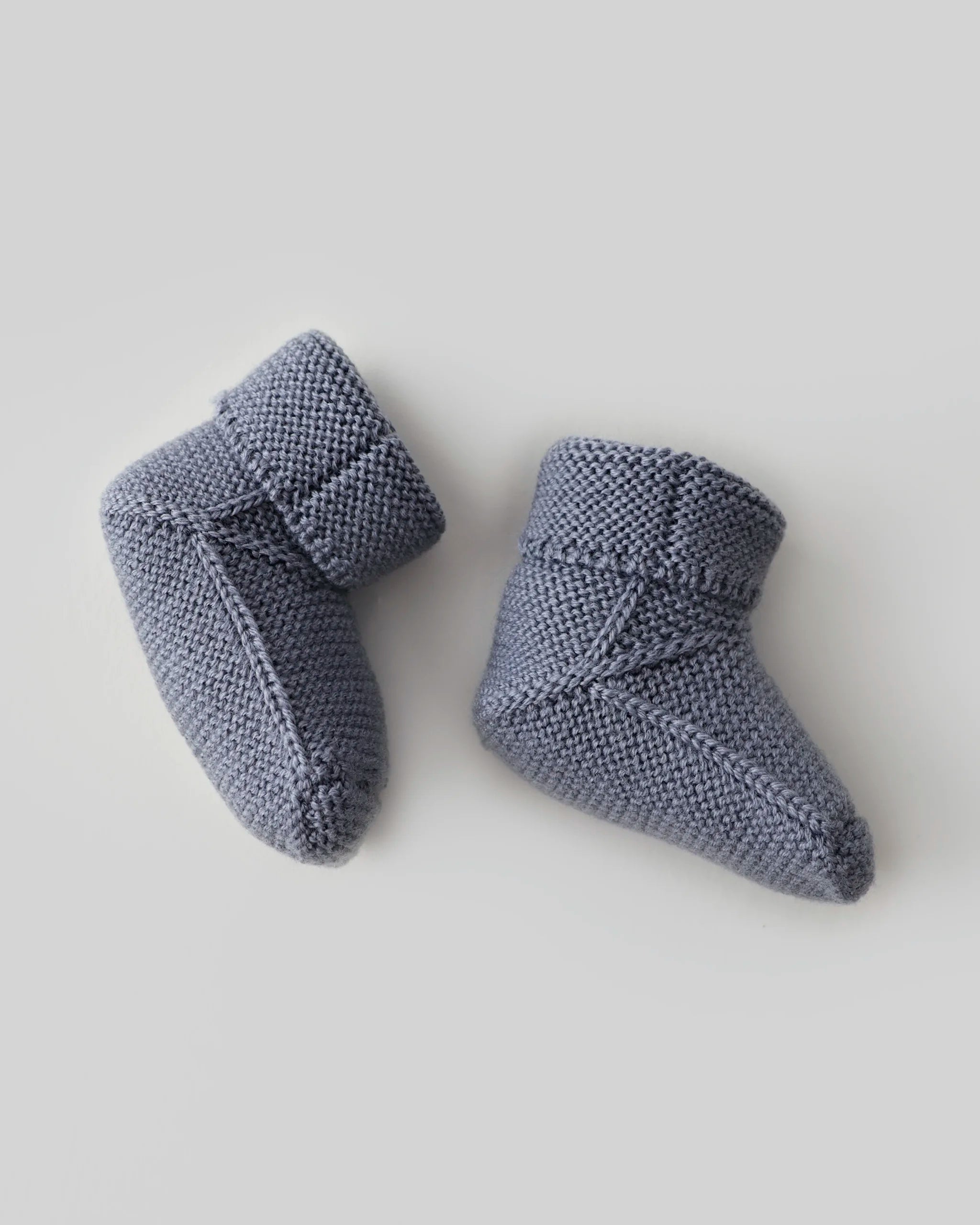 Merino Strickschühchen Baby - Cloudy Blue