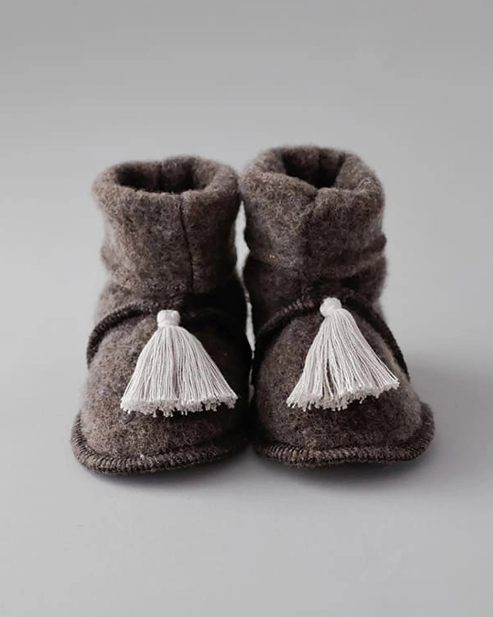 Wollfleece Trageschuhe - Chocolate/Nude