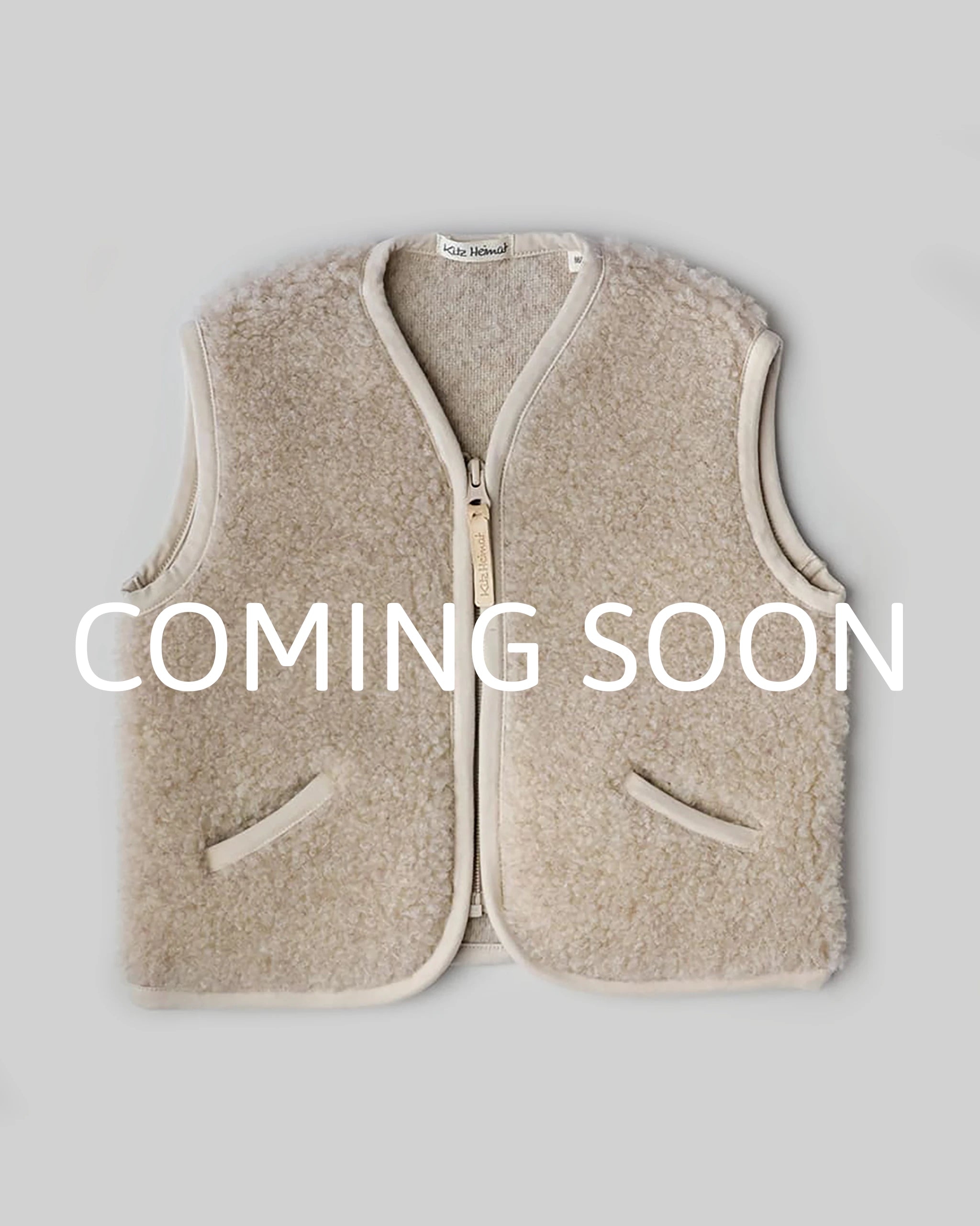 Damen Wollplüschweste - Beige