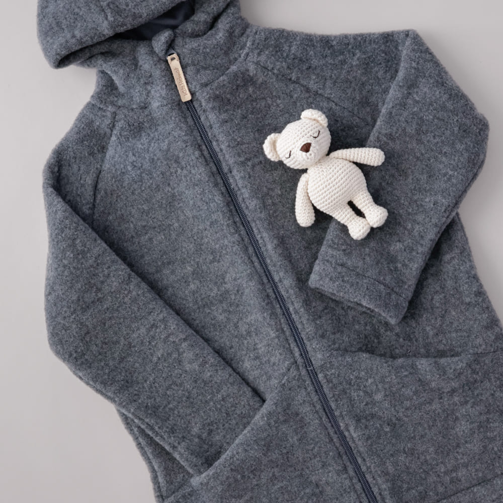 Parka Grey/Dark Grey aus Bio-Merinofleece
