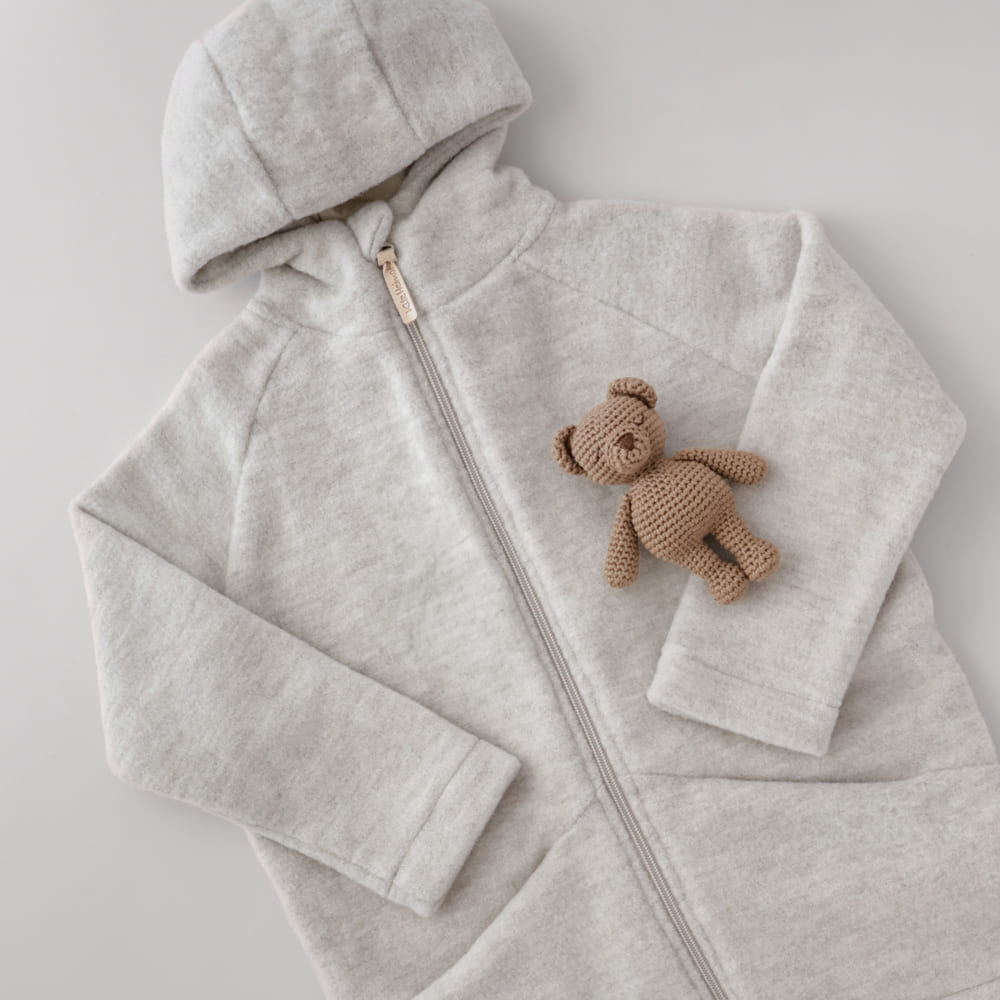 Parka Nude/Nude aus Bio-Merinofleece