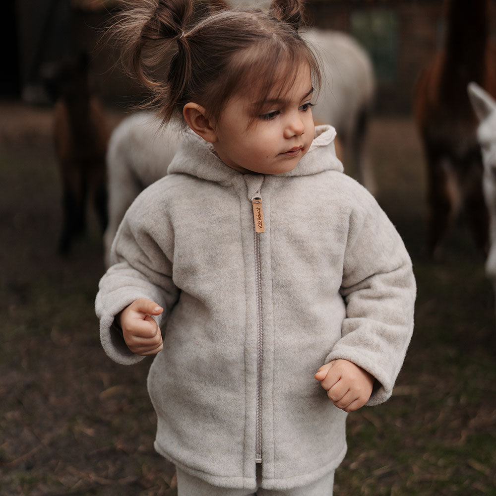 Jacke - Nude/Nude aus Bio-Merinofleece