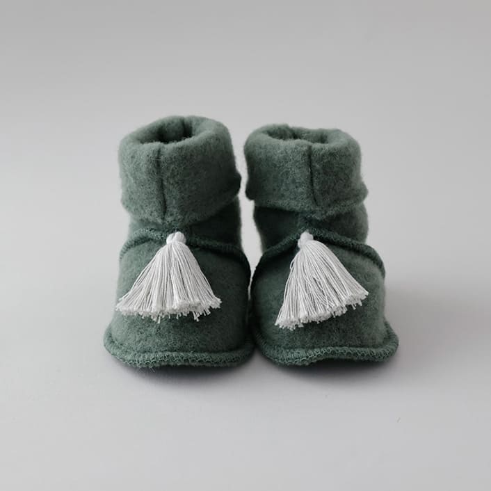 Trageschuhe - Pine/Frosty Green aus Bio-Merinofleece