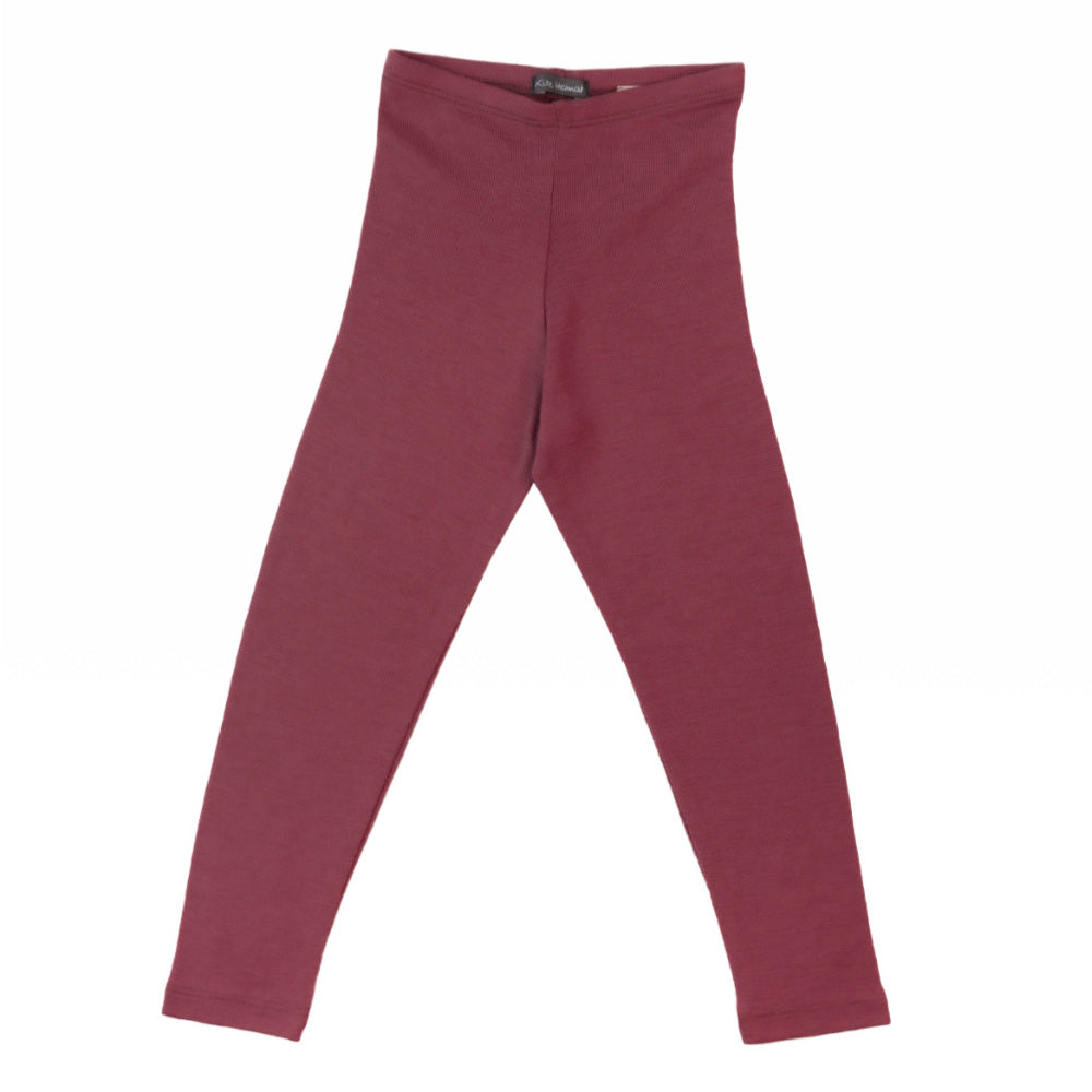 Leggings aus Merino-Schurwolle für Kinder in Dusty Berry