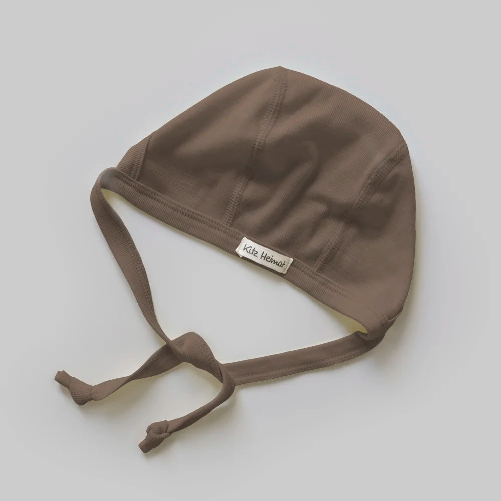 Babyhäubchen/Bonnet Merino - Dark Moccha