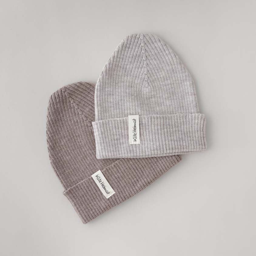 Strick-Beanie Mini - Greige