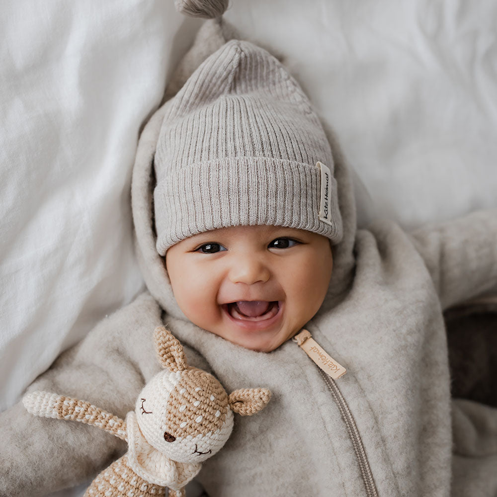 Strick-Beanie Mini - Nude