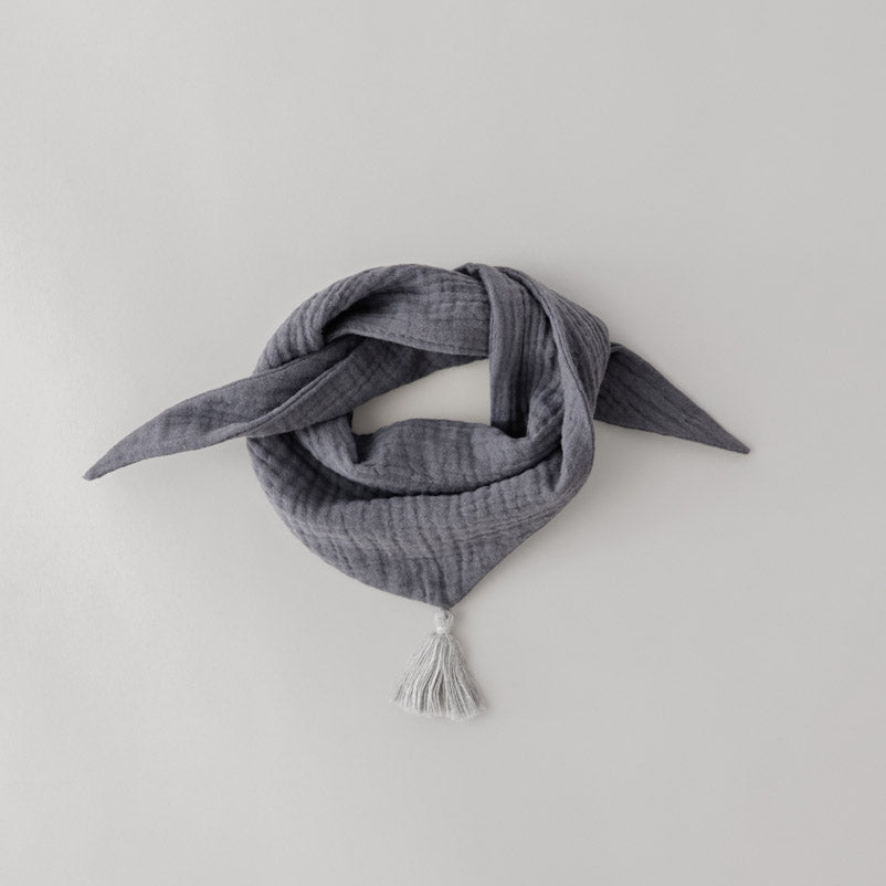 Dreieckstuch Musselin - Dark Grey/Light Grey