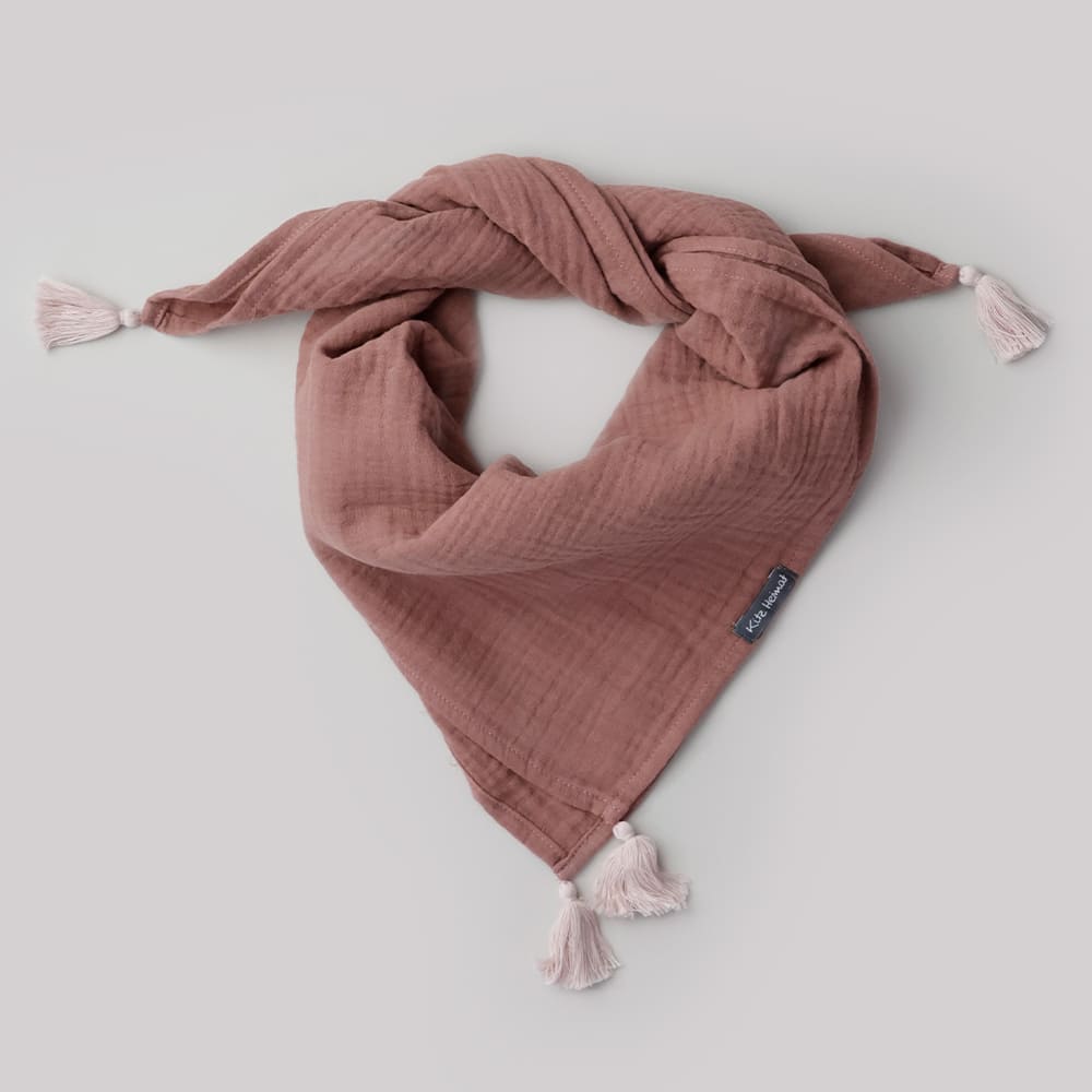 Weiches Musselin Tuch aus 100% Bio-Baumwolle für Kinder und Erwachsene in Dusty Rose/Light Rose (Gr. M-L). 