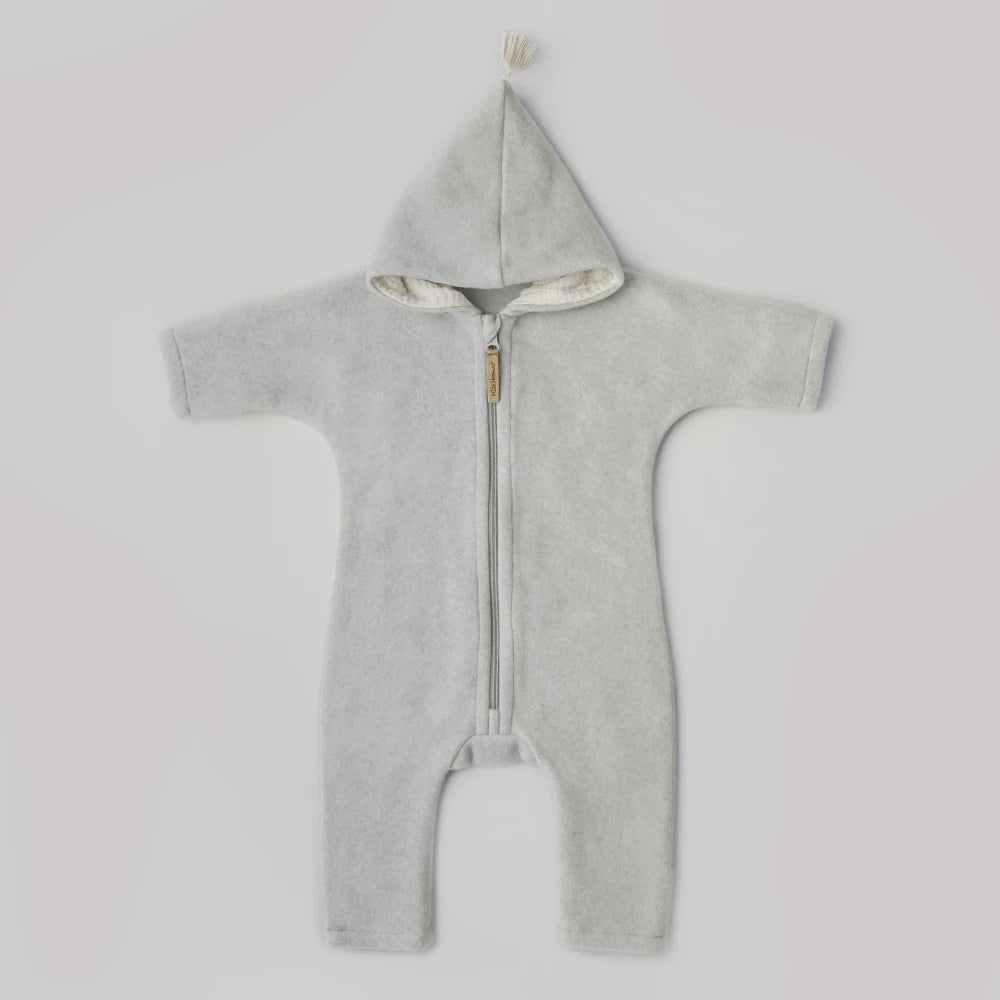 Overall - Soft Grey/Milk aus Bio-Baumwollfleece