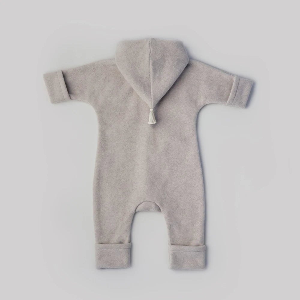 Overall - Beige/Leo aus Bio-Baumwollfleece