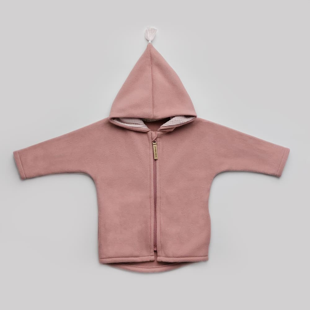 Jacke Dusty Rose/Light Rose aus Bio-Baumwollfleece