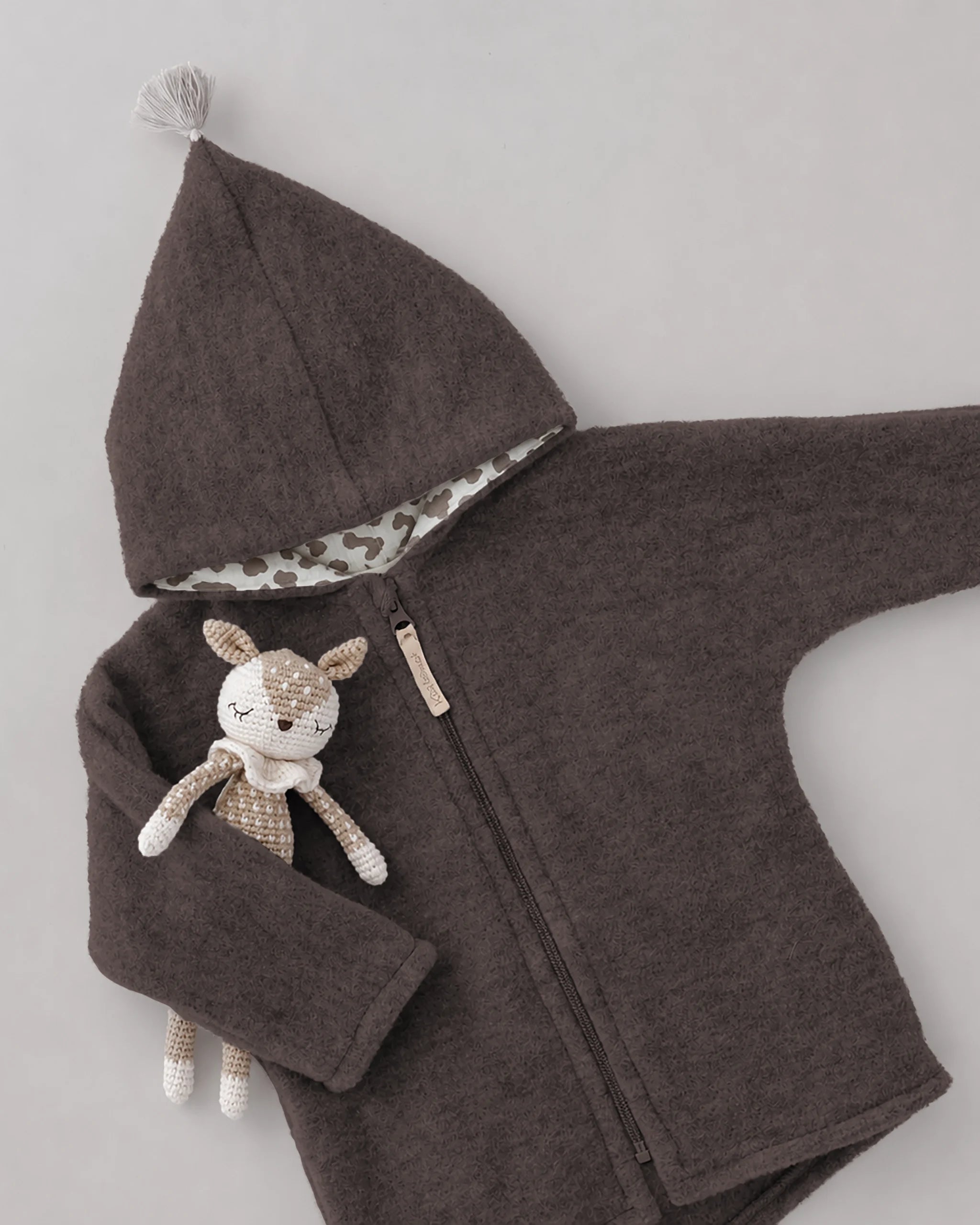 Wollfleece Jacke - Chocolate/Leo