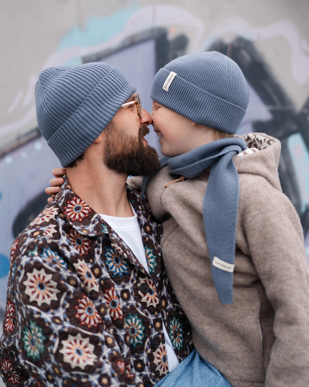 Merino Strick Beanie Adult - Cloudy Blue