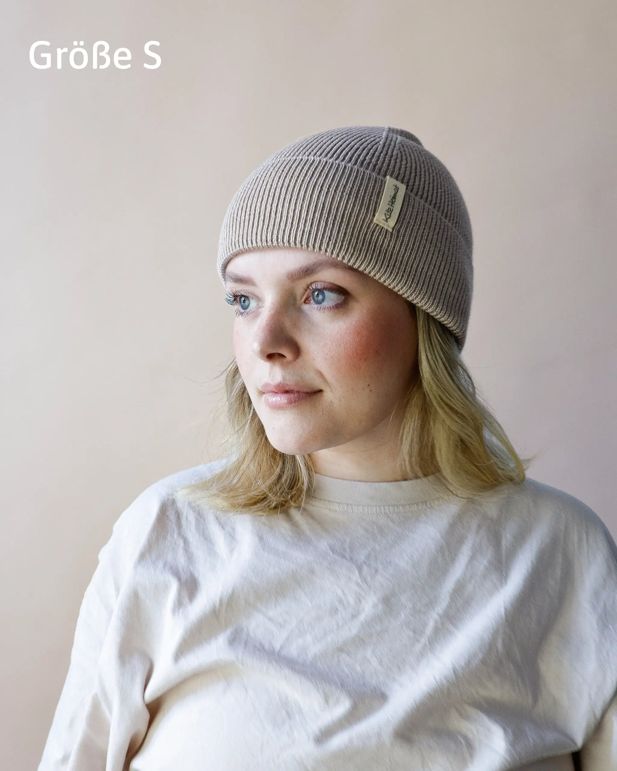 Merino Strick Beanie Adult - Greige