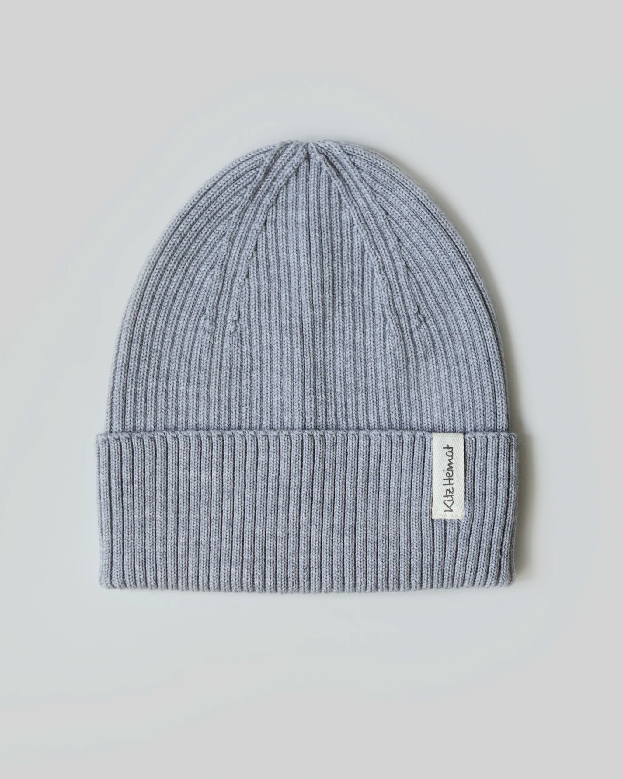 Merino Strick Beanie Kids- Sky Grey