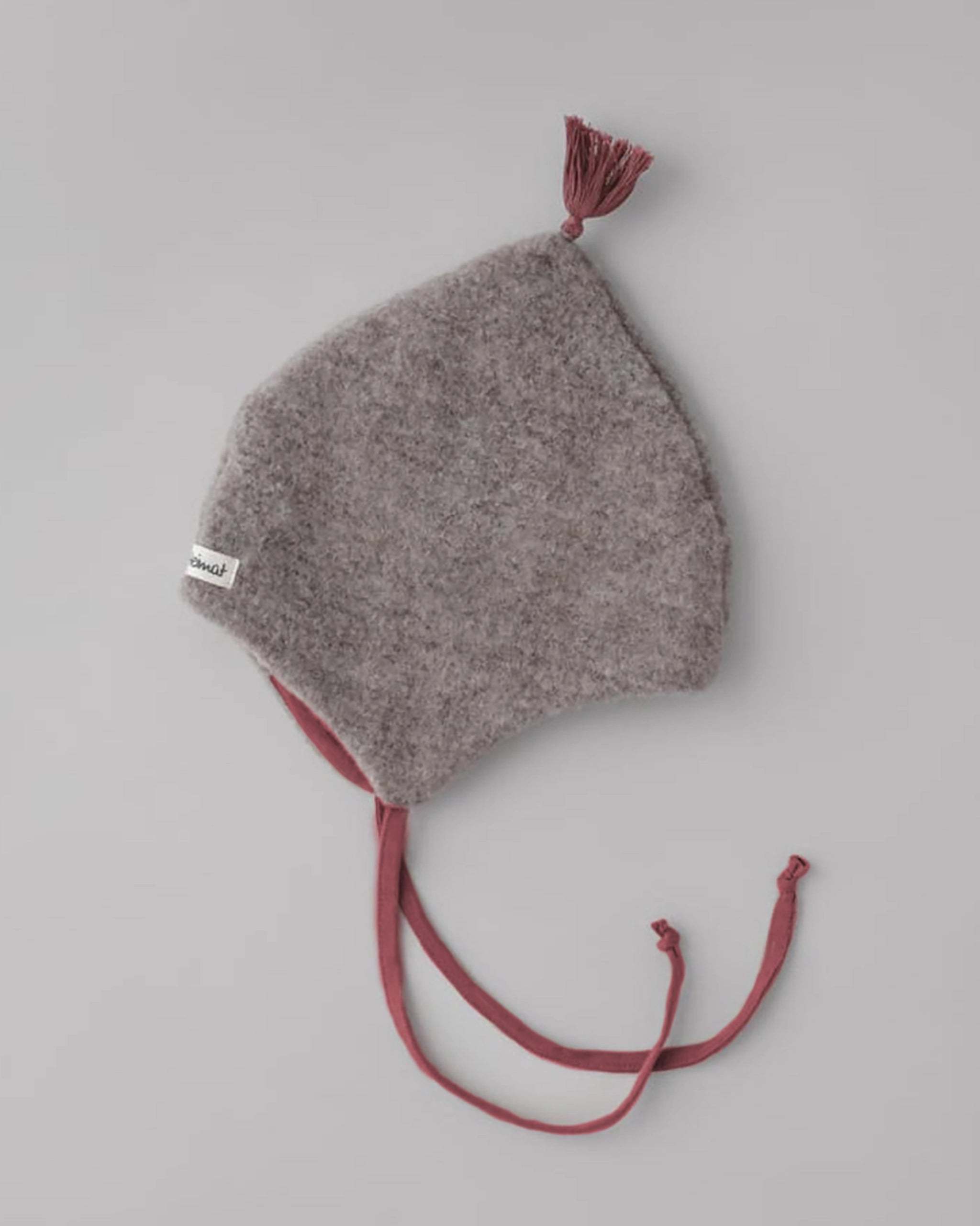 Wollfleece Babymütze - Greige/Light Plum