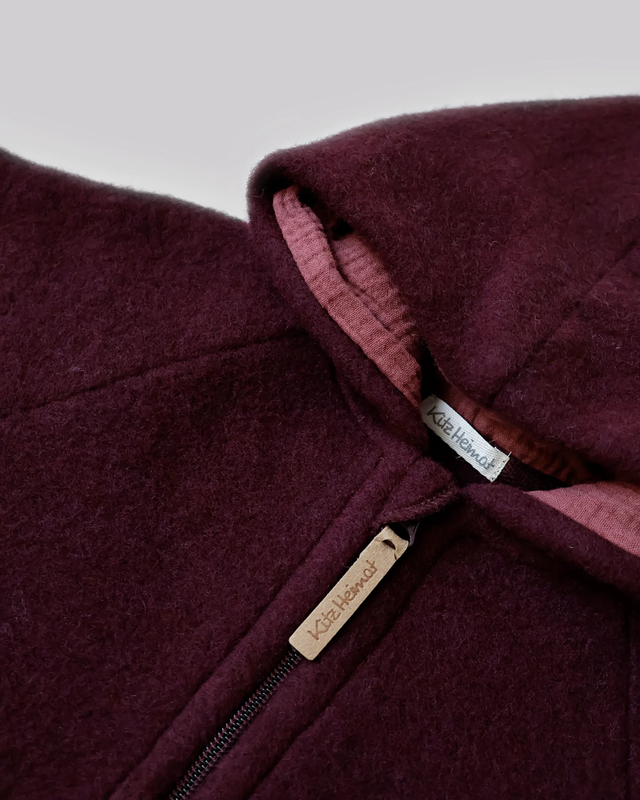 Wollfleece Jacke - Burgundy/Burgundy