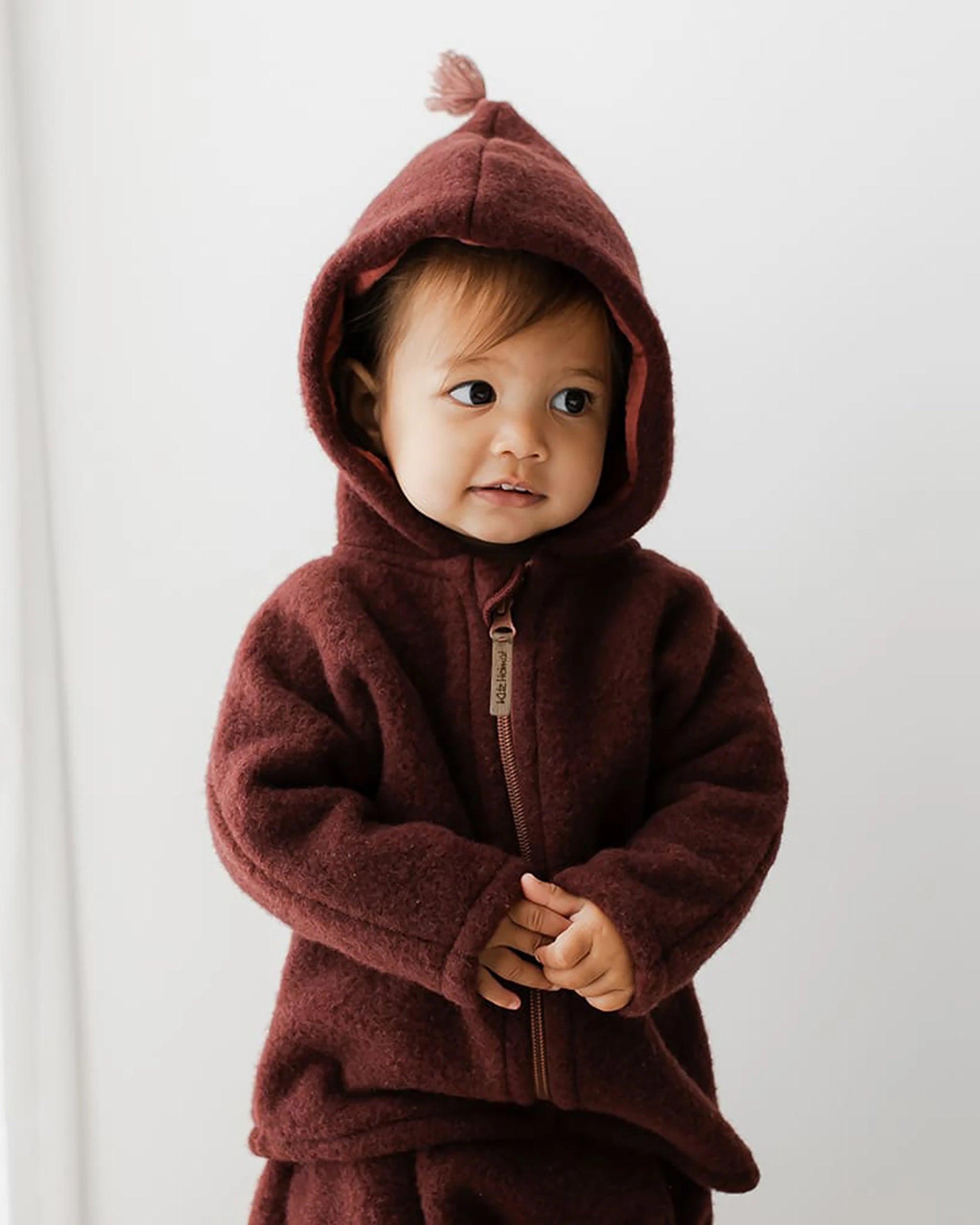 Wollfleece Jacke - Burgundy/Burgundy