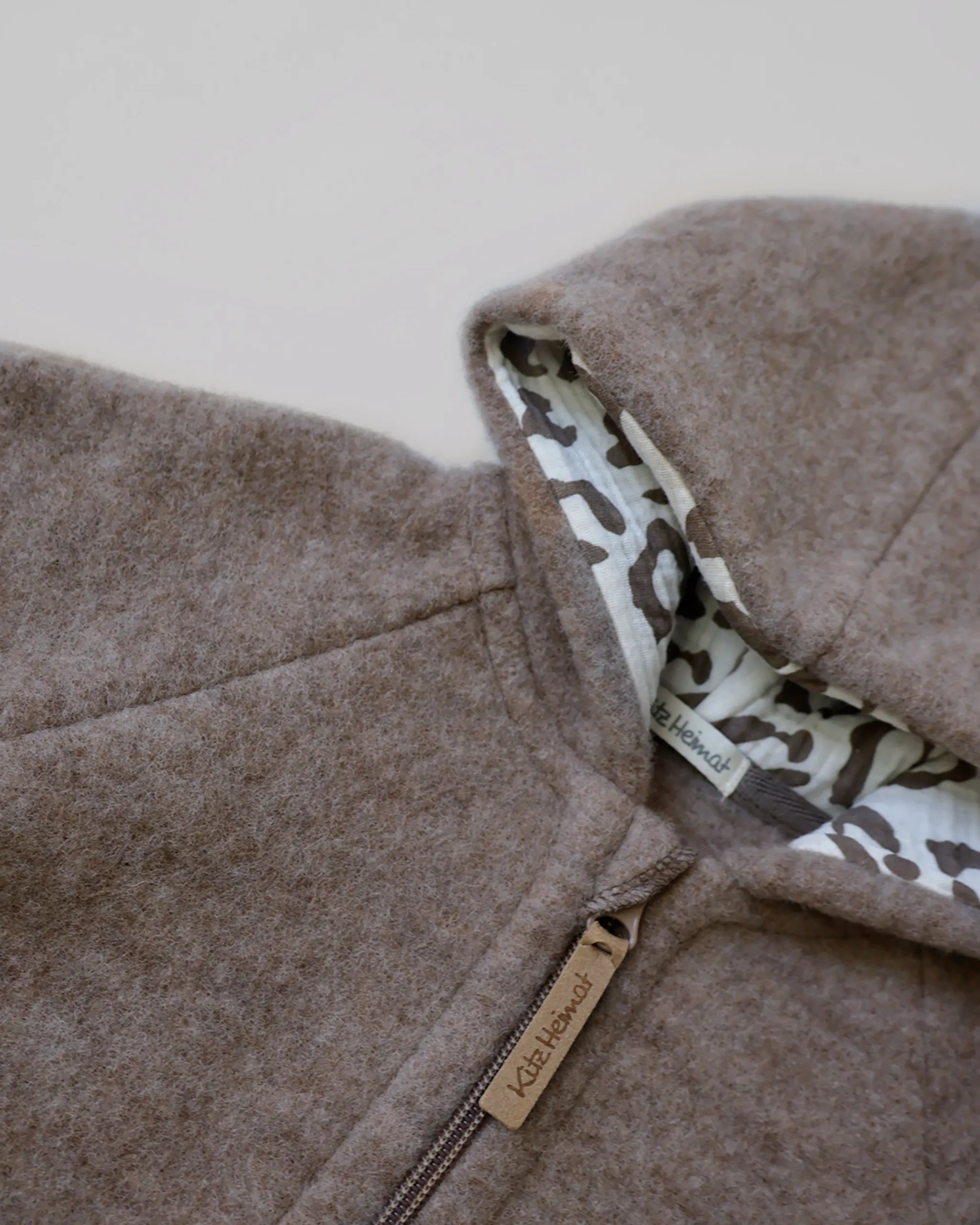 Wollfleece Jacke - Greige/Leo