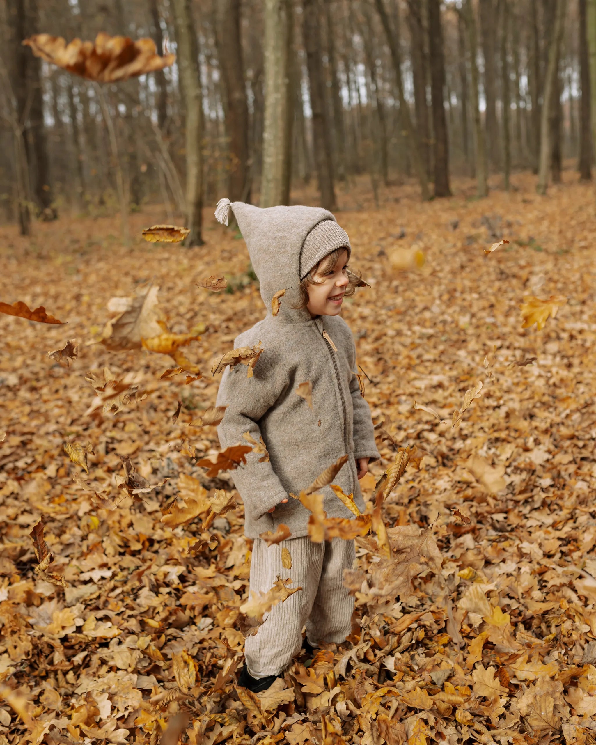 Wollfleece Jacke - Greige/Nude