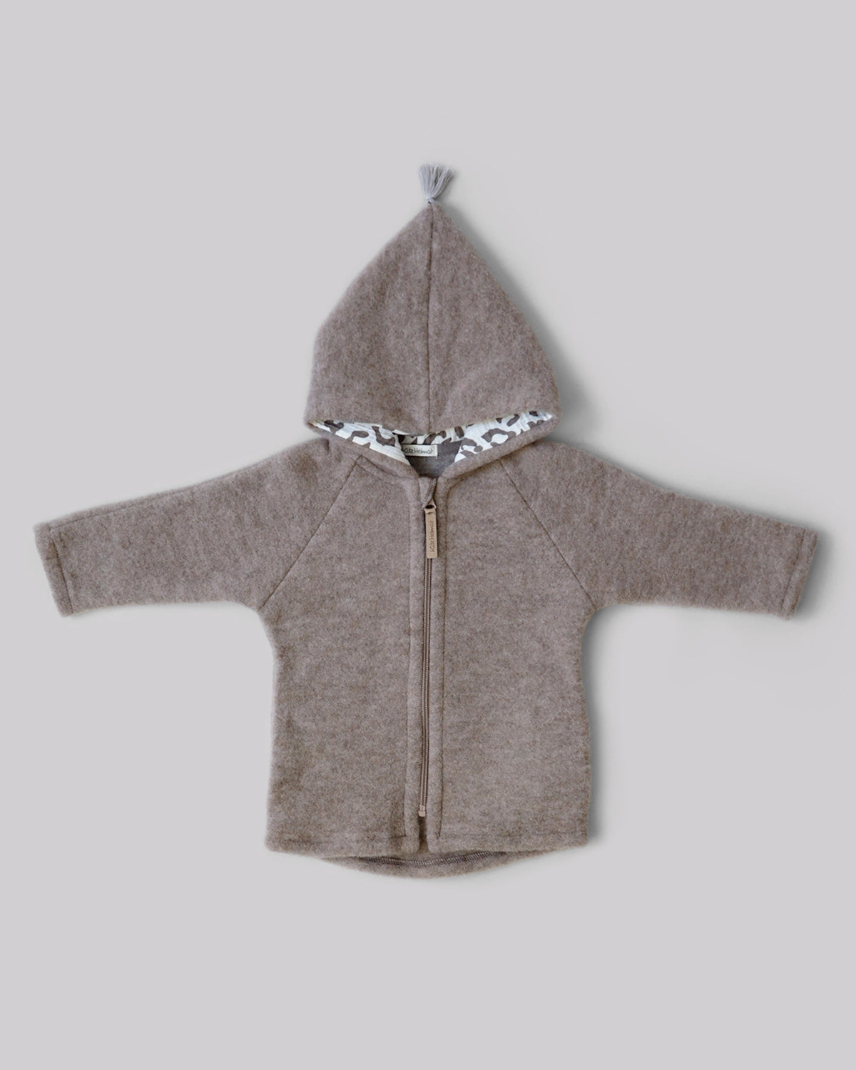 Wollfleece Jacke - Greige/Leo