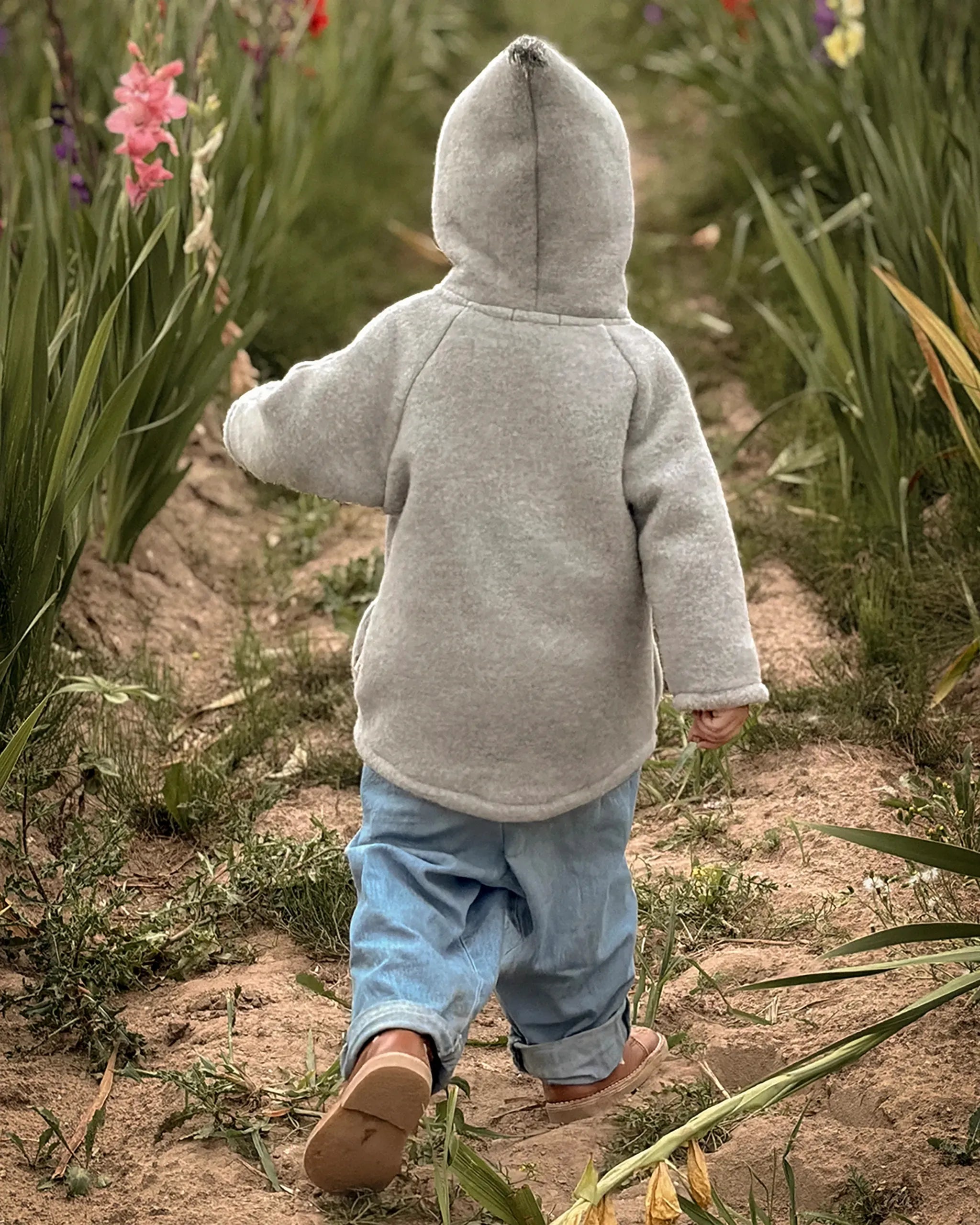 Wollfleece Jacke - Sky Grey/Grey