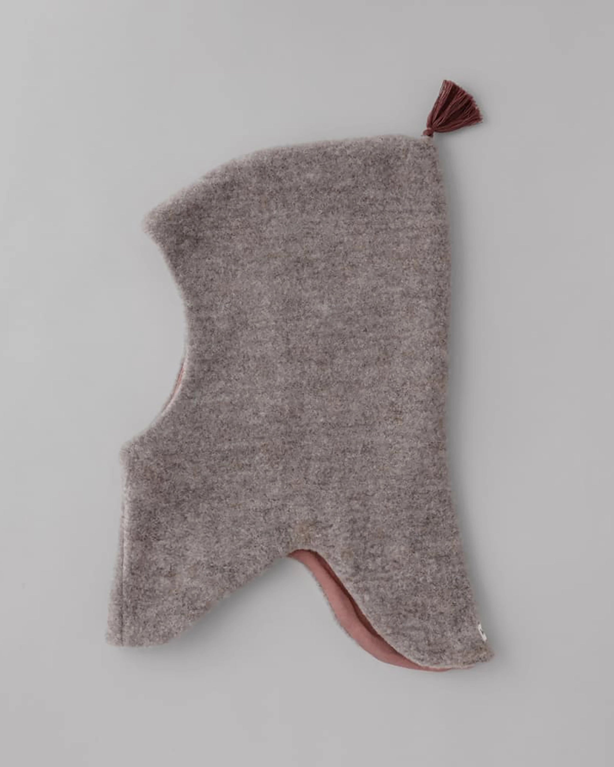 Wollfleece Schalmütze - Greige/Light Plum