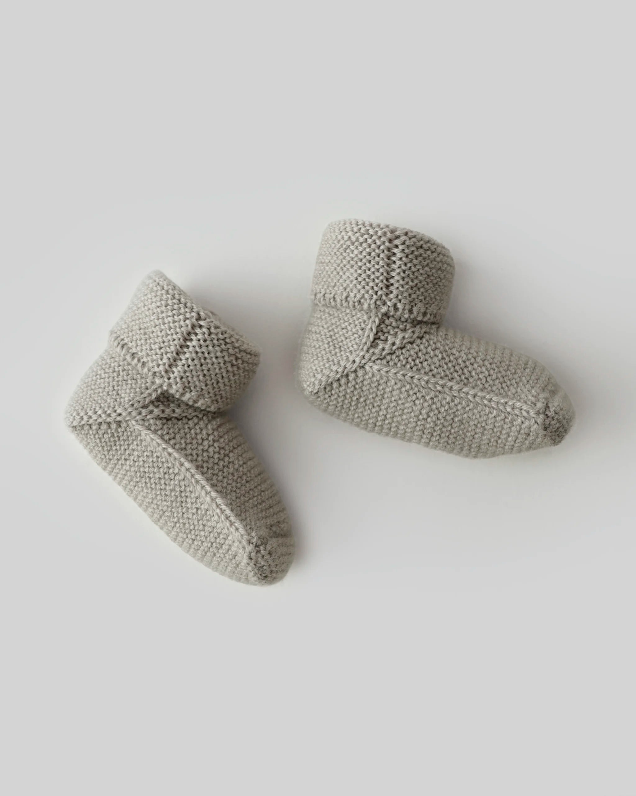 Merino Strickschühchen Baby - Greige